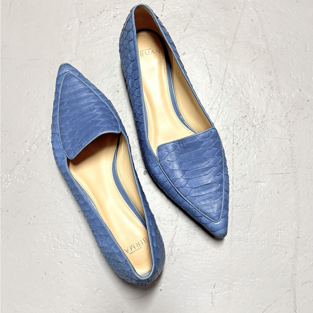 Alexandre Birman Python Pointed Toe Flats